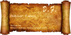 Dobler Fanni névjegykártya